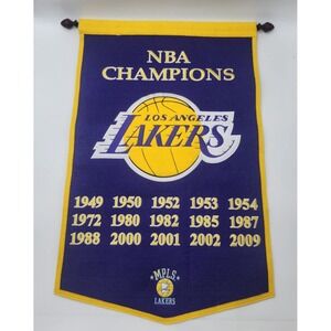 Vintage LA /Minneapolis Lakers Championship Banner Vtg Super Rare 36 X 24 Inch L